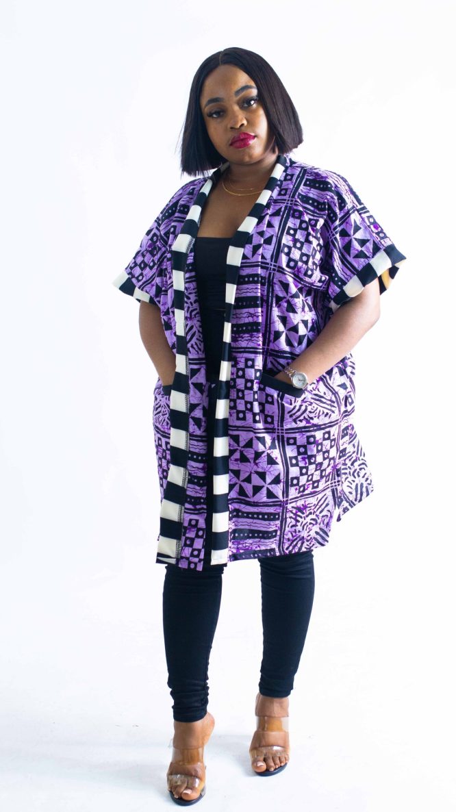 Afro-Majestic Kimono (Stripe)