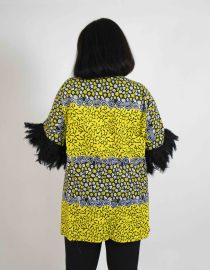 Afro- Majestic Kimono (Feathers)