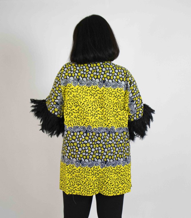 Afro- Majestic Kimono (Feathers)