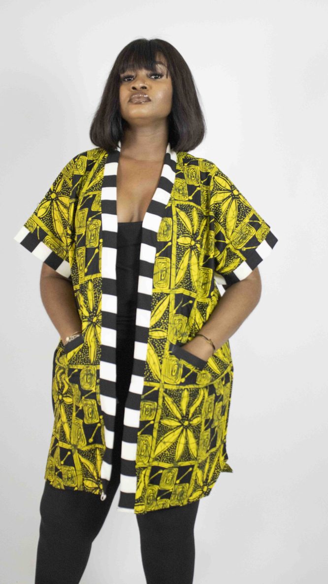 Afro-Majestic Kimono (Stripe)