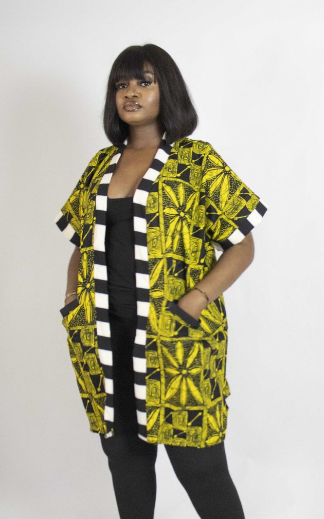 Afro-Majestic Kimono (Stripe)