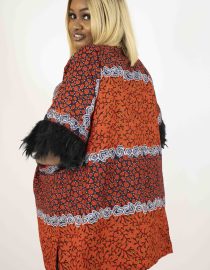 Afro- Majestic Kimono (Feathers)