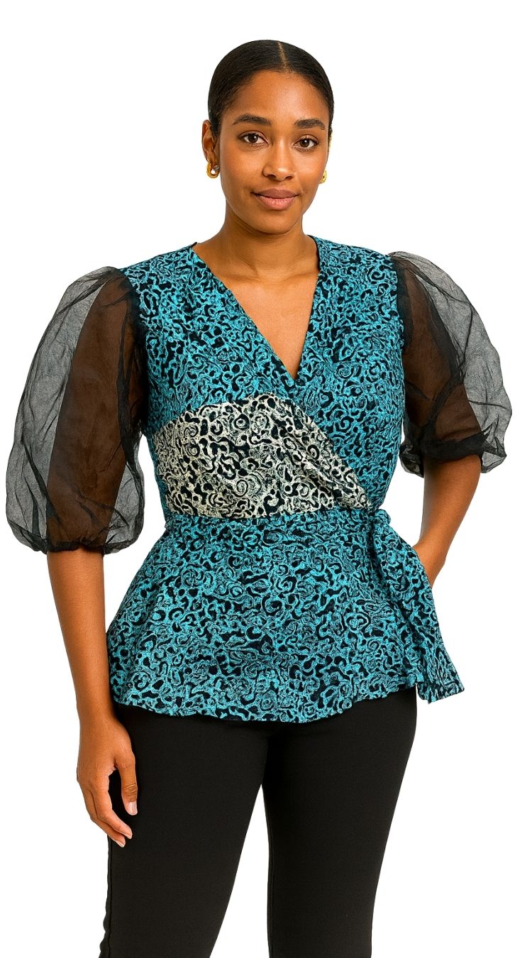 Afro-chic wrap top