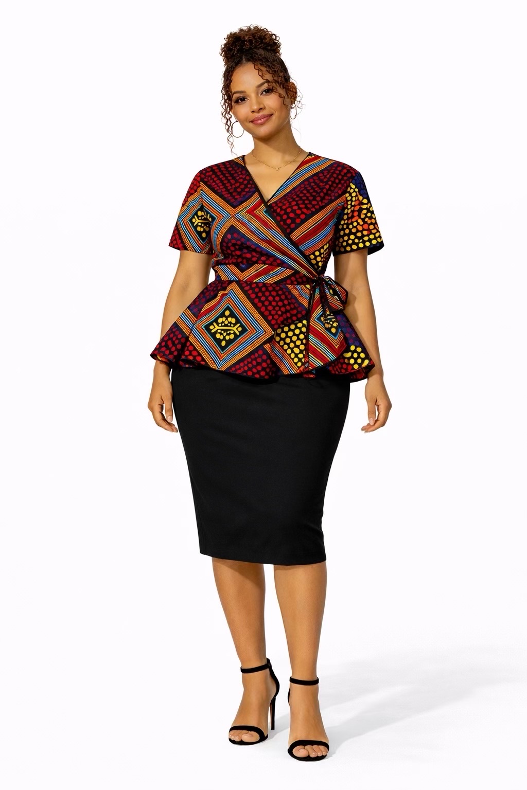 Afro-sunset Wrap Tops
