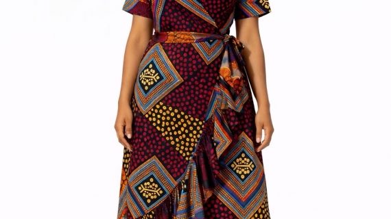 Afro-Elegance Wrap Gown