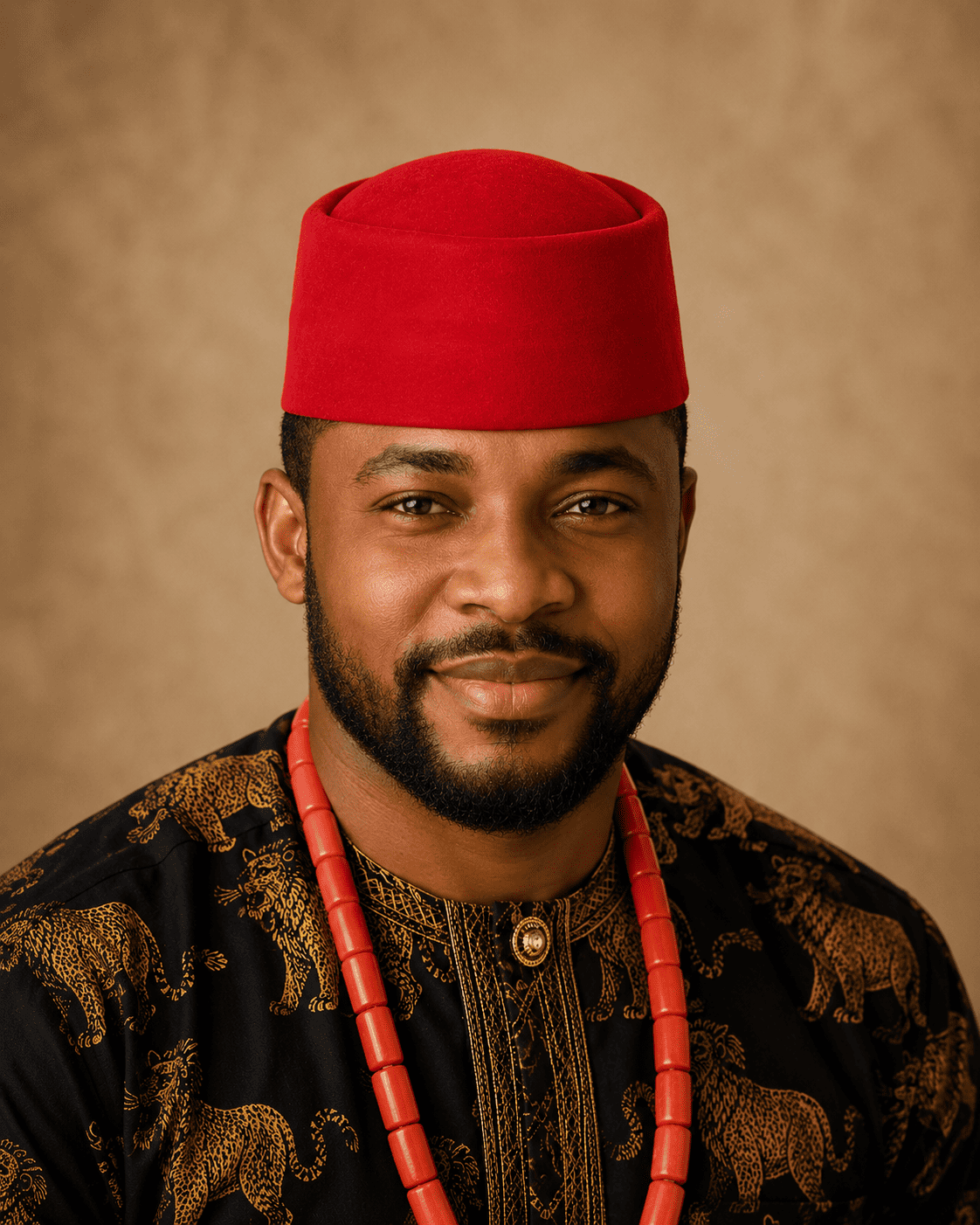 Igbo men's cap (Red)