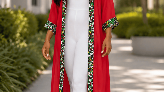 Afro-majestic Chiffon Kimono