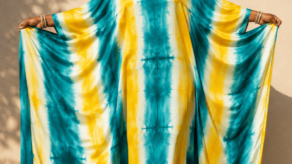 Adire Silk Kaftan